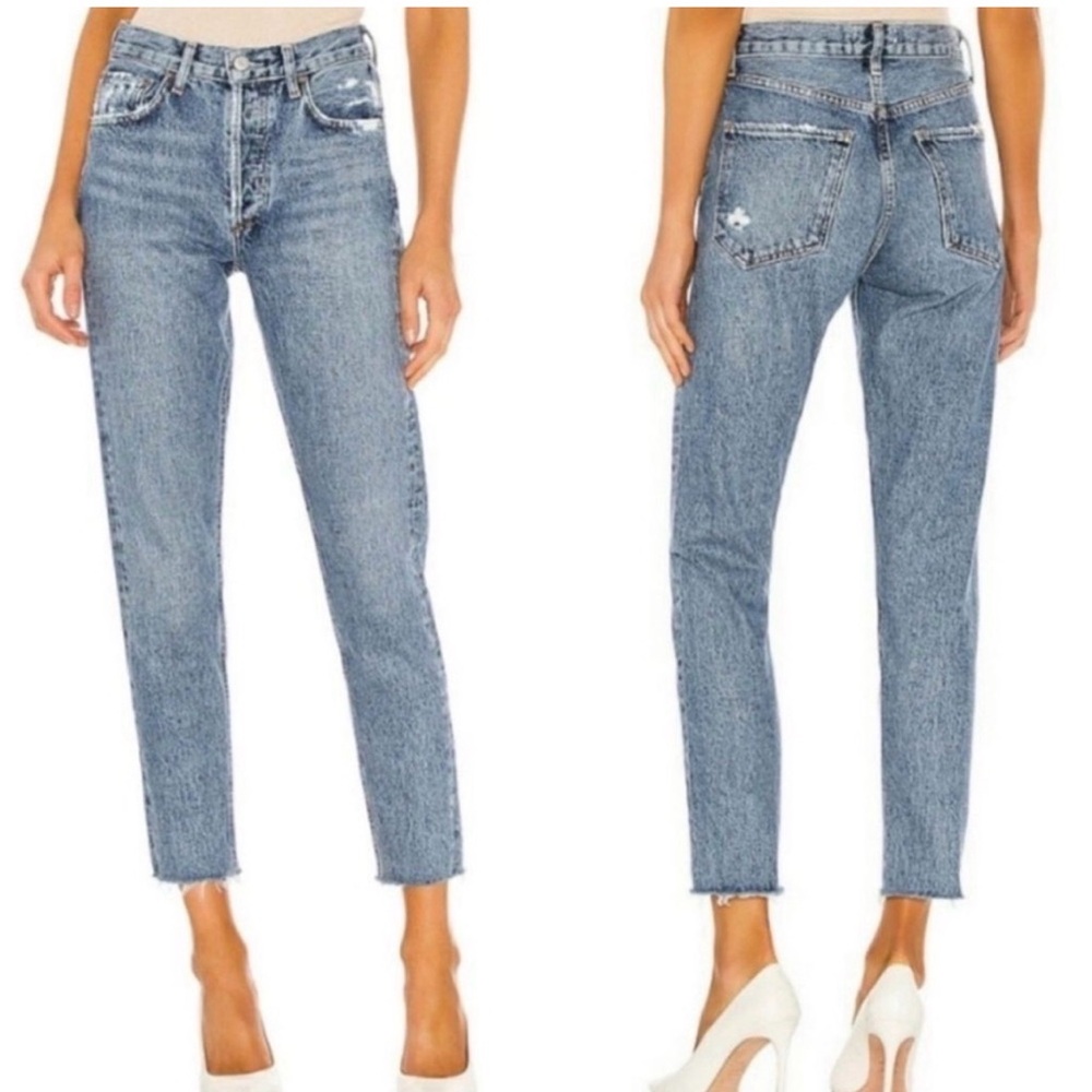 Agolde mid wash high rise skinny slim Jamie jeans